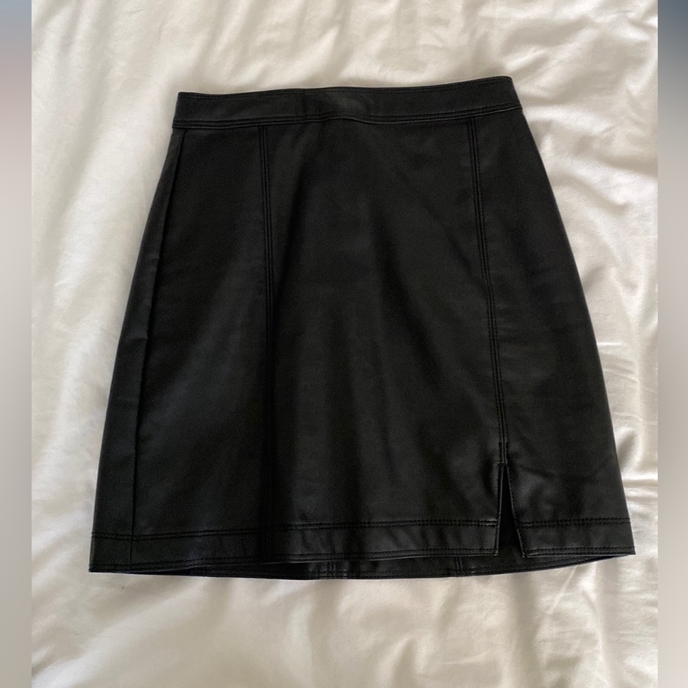 Abercrombie and Fitch black leather mini skirt